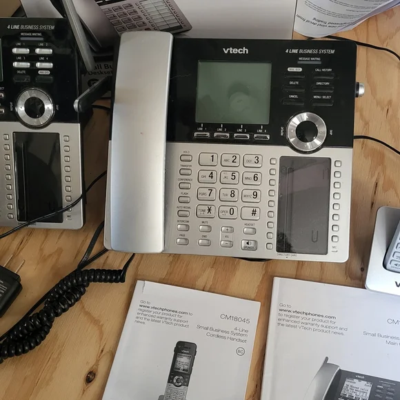 VTech 4-Line Business Phone System - Black and Silver